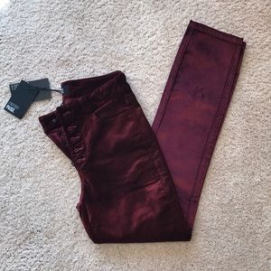 Paige Velvet Button Fly Ankle Jeans